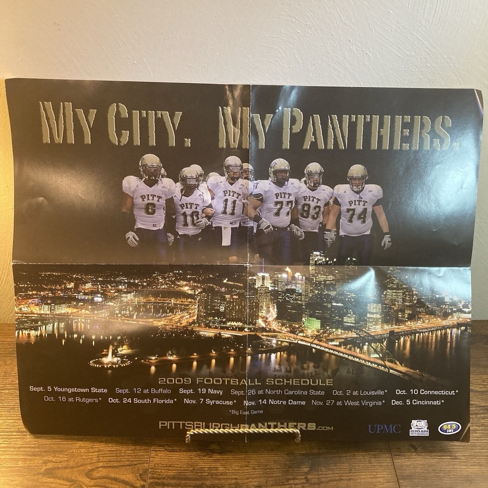 Pitt Panthers 2009 Football Schedule Poster Pittsburgh Big East University of